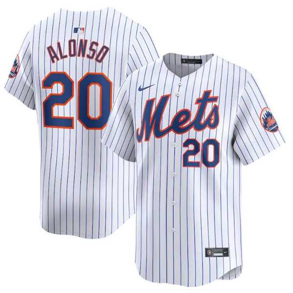 Men's New York Mets #20 Pete Alonso White 2024 Home Limited Stitched Baseball Jersey Dzhi,We sell and wholesale Men's New York Mets #20 Pete Alonso White 2024 Home Limited Stitched Baseball Jersey Dzhi on line form chian!